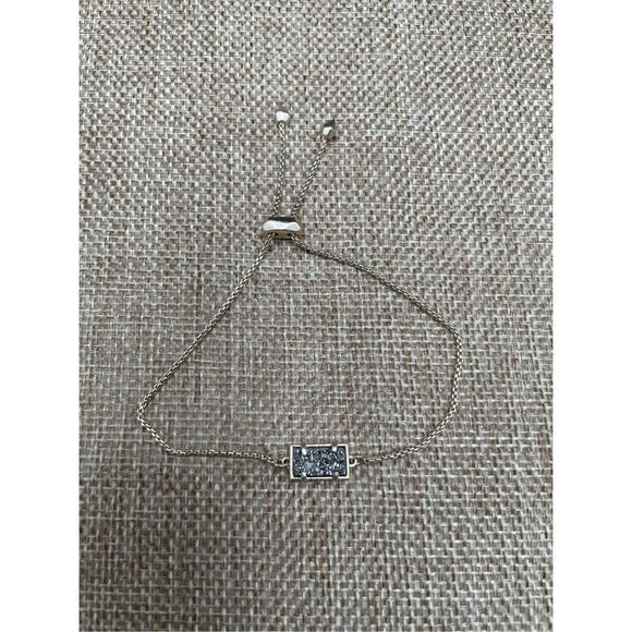 Kendra Scott Silver Chain Bracelet with Rectangle Charm Adjustable - Picture 7 of 7
